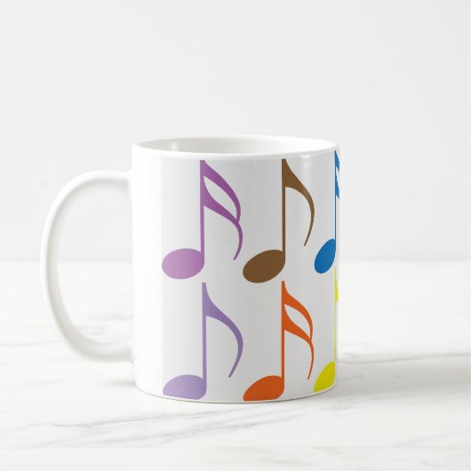 Mug Notes musicales colorées motif (Gauche)