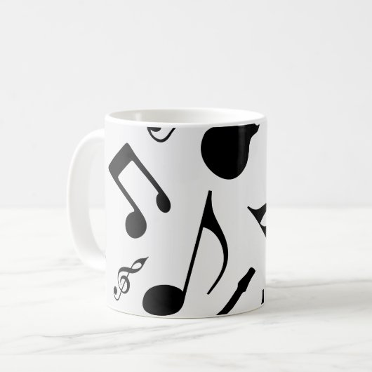 Mug Notes musicales - conception de musique de feuille (Devant gauche)