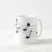 Mug Notes musicales Couleur personnalisée du monogramm (Devant droit)