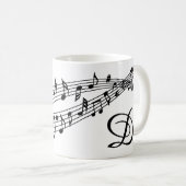 Mug Notes musicales Couleur personnalisée du script mo (Devant droit)