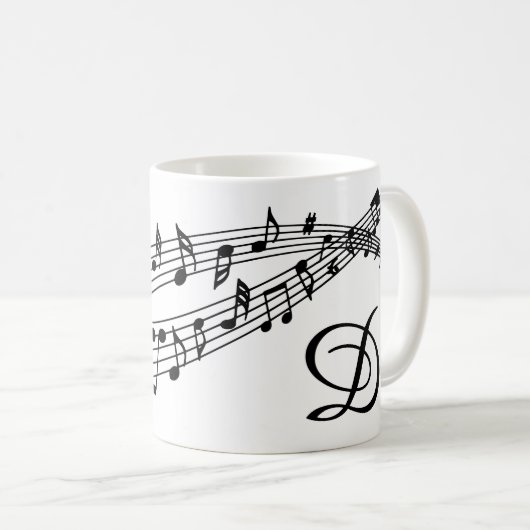 Mug Notes musicales Couleur personnalisée du script mo (Devant droit)