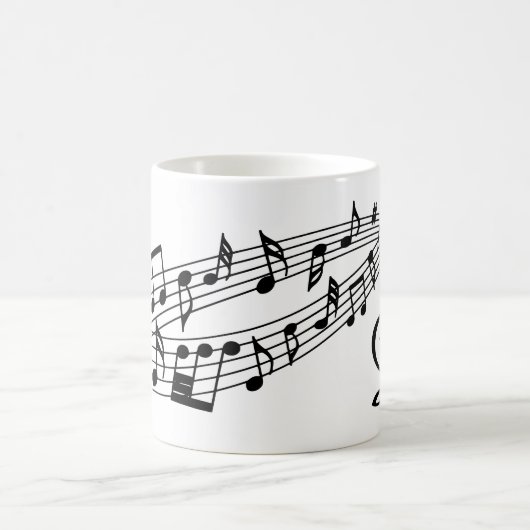 Mug Notes musicales Couleur personnalisée du script mo (Centre)