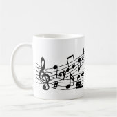 Mug Notes musicales Couleur personnalisée du script mo (Gauche)
