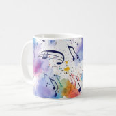 Mug Notes musicales d'aquarelle (Devant gauche)
