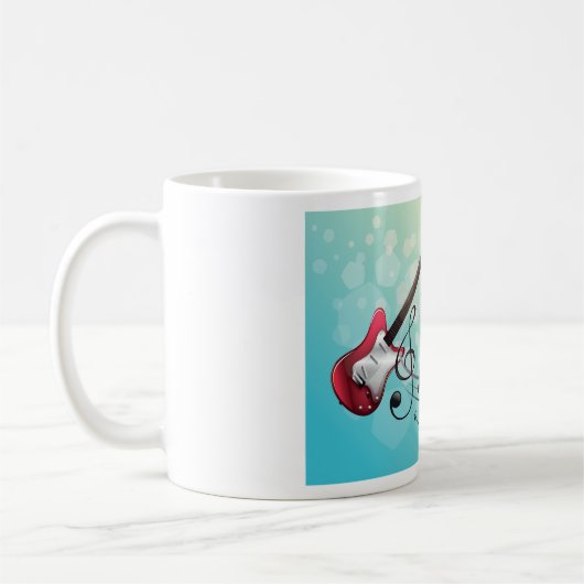 Mug Notes musicales de guitare électrique (Gauche)
