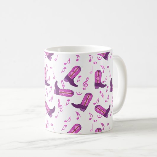 Mug Notes musicales des Boots de Cowboy (Devant droit)