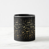 Mug Notes musicales d'or sur l'arrière - plan noir (Centre)