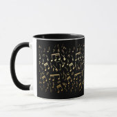Mug Notes musicales d'or sur l'arrière - plan noir (Gauche)