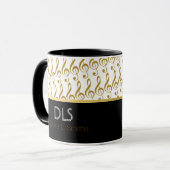 Mug notes musicales dorées personnalisées (Devant gauche)