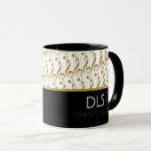 Mug notes musicales dorées personnalisées (Devant droit)