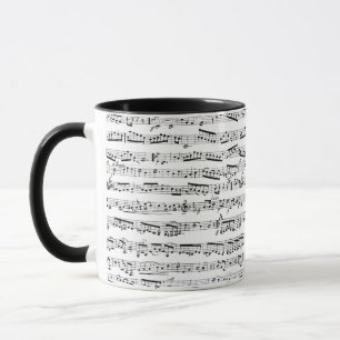Mug Notes musicales en noir et blanc
