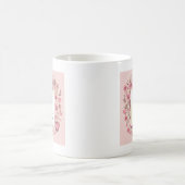 Mug Notes musicales et fleurs Style rétro Monogramme (Centre)