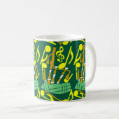 Mug Notes musicales jaunes Bagpipes (Devant droit)