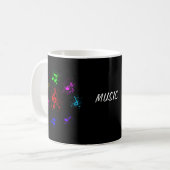 Mug Notes musicales lumineuses avec éclaboussures de p (Devant gauche)