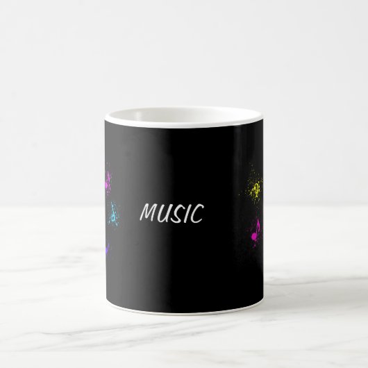 Mug Notes musicales lumineuses avec éclaboussures de p (Centre)