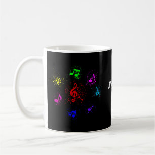 Mug Notes musicales lumineuses avec éclaboussures de p