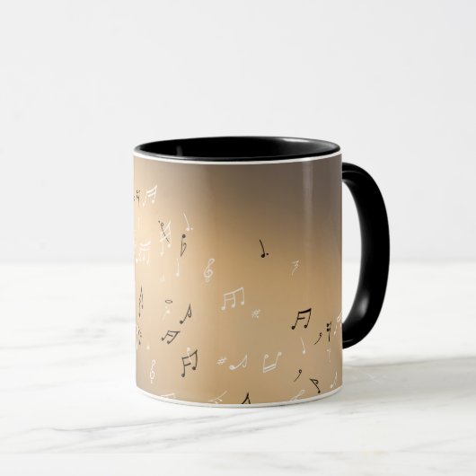 Mug Notes musicales Lune d'or (Devant droit)