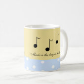 Mug Notes musicales noires avec paroles musicales (Devant droit)