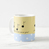 Mug Notes musicales noires avec paroles musicales (Devant gauche)