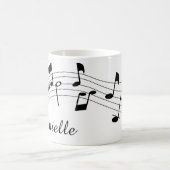 Mug Notes musicales Nom du script Couleur personnalisé (Centre)