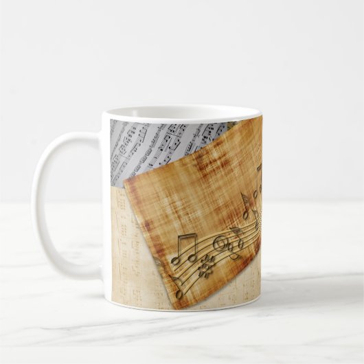 Mug Notes musicales Partition de piano (Gauche)