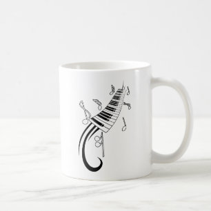 MUG NOTES MUSICALES PIANO CLAVIER TATTOO GRAPHIQUE