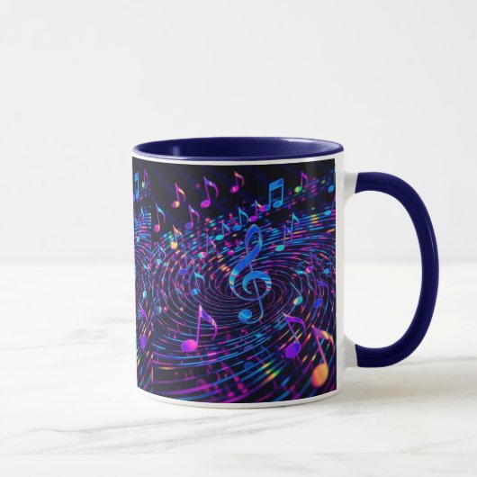 Mug Notes musicales rétro stylish (Droite)