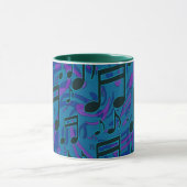 Mug Notes musicales Tourbillonnant Motif musical bleu  (Centre)