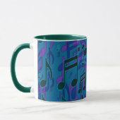 Mug Notes musicales Tourbillonnant Motif musical bleu  (Gauche)