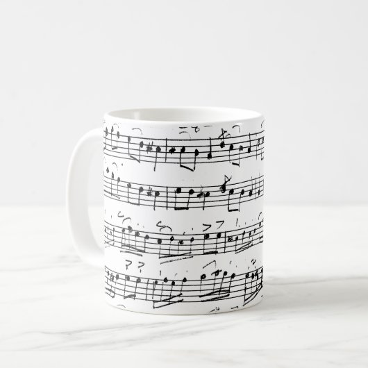 Mug Notes musicales Vintages manuscrites (Devant gauche)