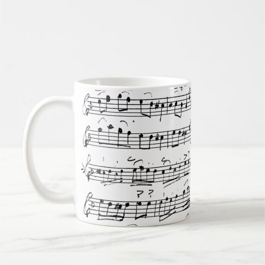 Mug Notes musicales Vintages manuscrites (Gauche)