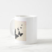 Mug Notes papillon et rose (Devant gauche)