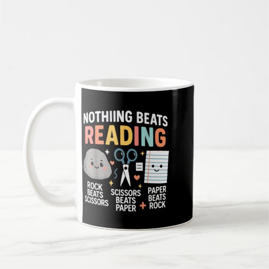 Mug Nothing Beats Reading Rock Paper Scissors Funny Bo (Gauche)