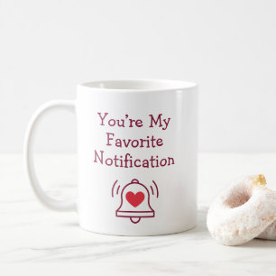 Mug Notification préférée Moderne Bell Bourgogne Rouge
