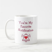 Mug Notification préférée Moderne Bell Bourgogne Rouge (Gauche)