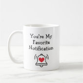 Mug Notification préférée Moderne Cloche Noir et Rouge (Gauche)