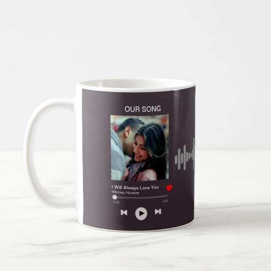 Mug Notre chanson préférée - Photo personnalisée (Gauche)