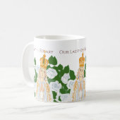 Mug Notre-Dame de Fatima et roses blanches (Devant gauche)