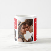 Mug Notre premier collage photo de la Saint-Valentin e (Centre)