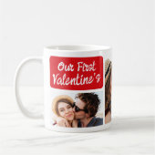 Mug Notre premier collage photo de la Saint-Valentin e (Gauche)