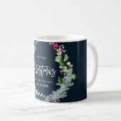 Mug notre premier mariage de couronne de noël faire-pa (Devant droit)
