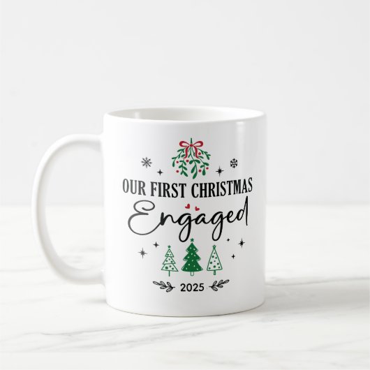 Mug Notre premier Noël a fait des fêtes de café (Gauche)