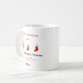 Mug Notre premier Noël en famille de trois bas (Devant gauche)