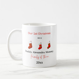 Mug Notre premier Noël en famille de trois bas
