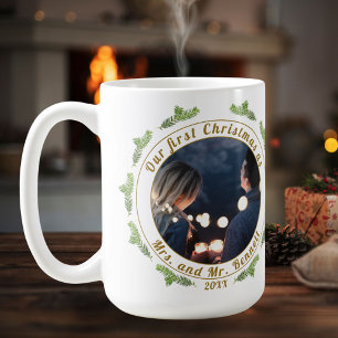 Mug Notre premier Noël en tant que Madame. & Mme Scri