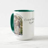 Mug Notre premier Noël engagé Photos personnalisées (Devant gauche)