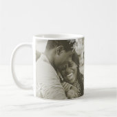 Mug Notre premier Noël Indigo Snowflakes Minimaliste (Gauche)