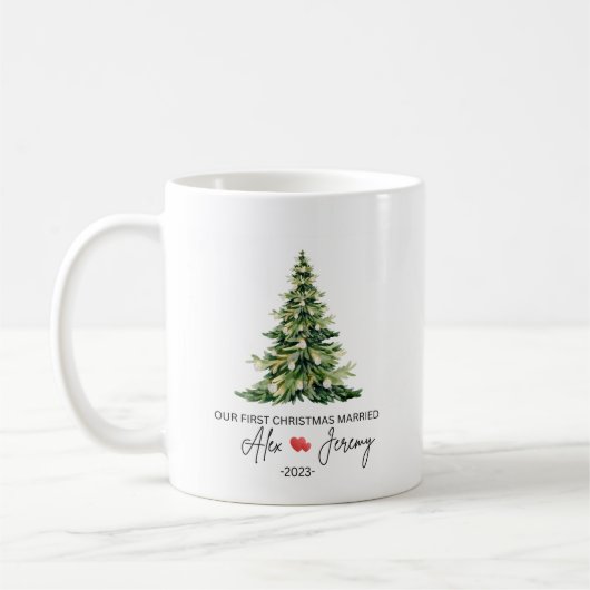 Mug Notre première Musique Mariée de Noël (Gauche)