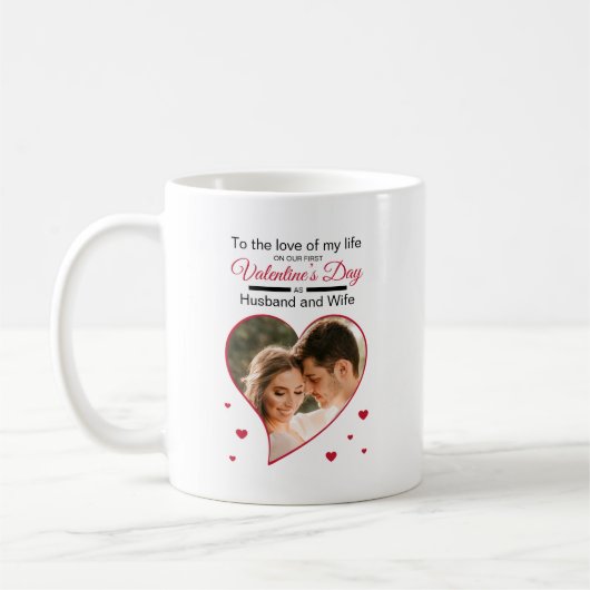 Mug Notre première Saint Valentin en tant que mari et  (Gauche)