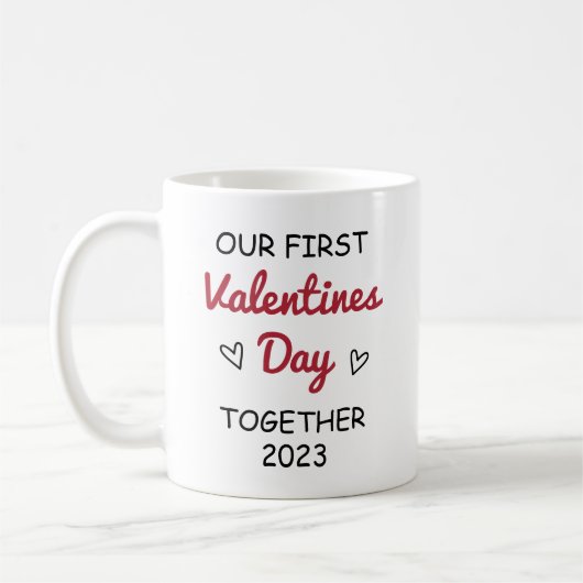 Mug Notre première Saint-Valentin ensemble 2023 (Gauche)